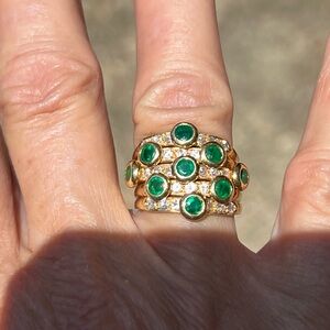Adler Vintage emerald and diamond ring 15.5 grams 18 kt ring
